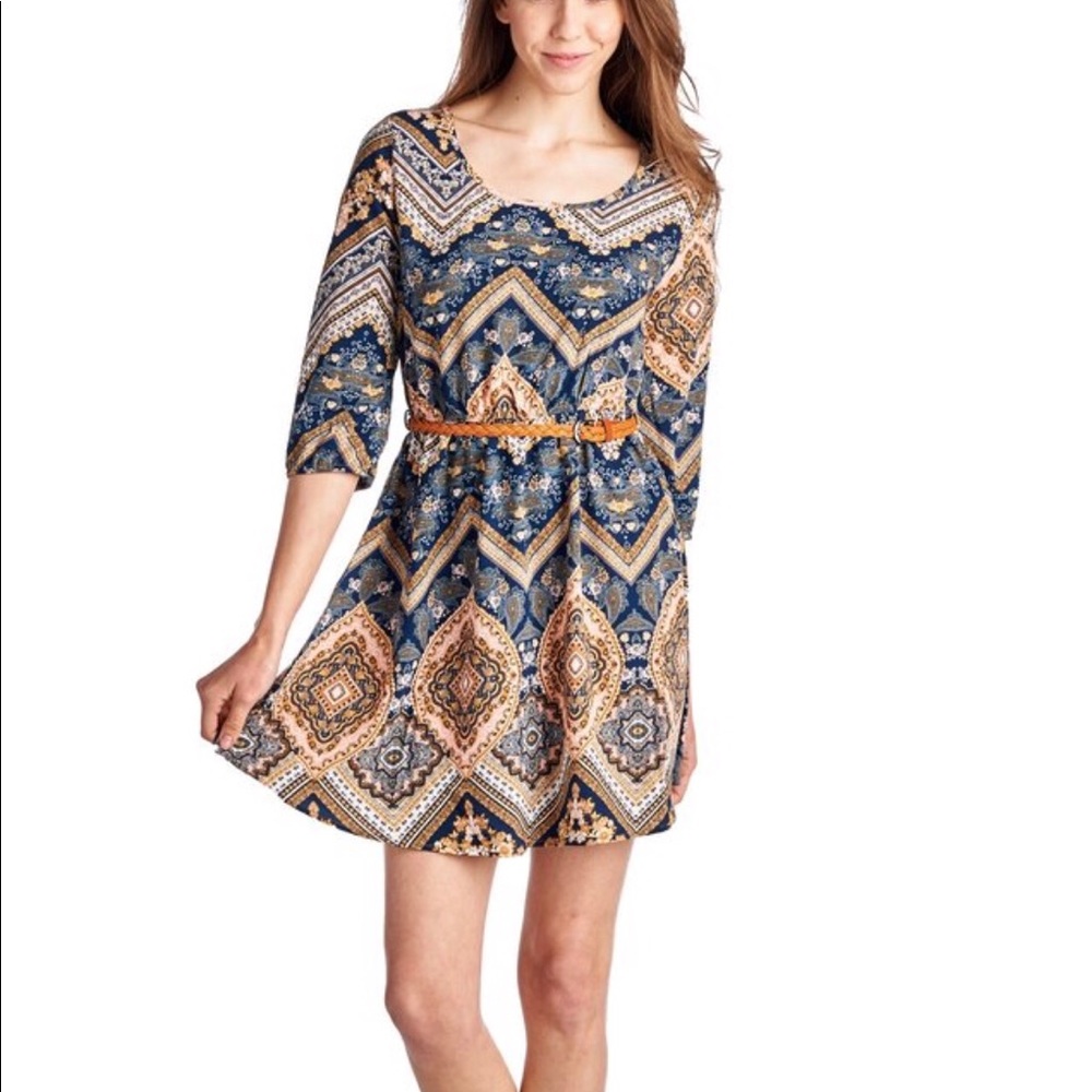 Women's Belted Tunic Dress